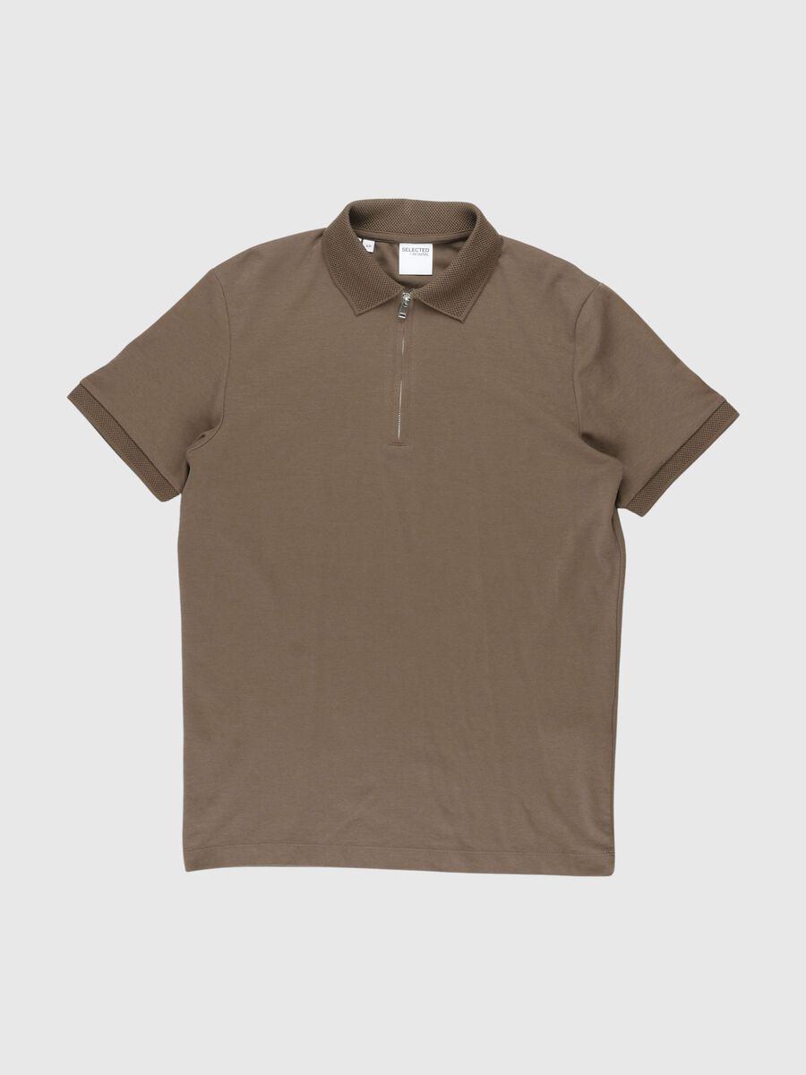 Selected ZIPPER POLO SHIRT, Kalamata, highres - 80000442_Kalamata_001.jpg