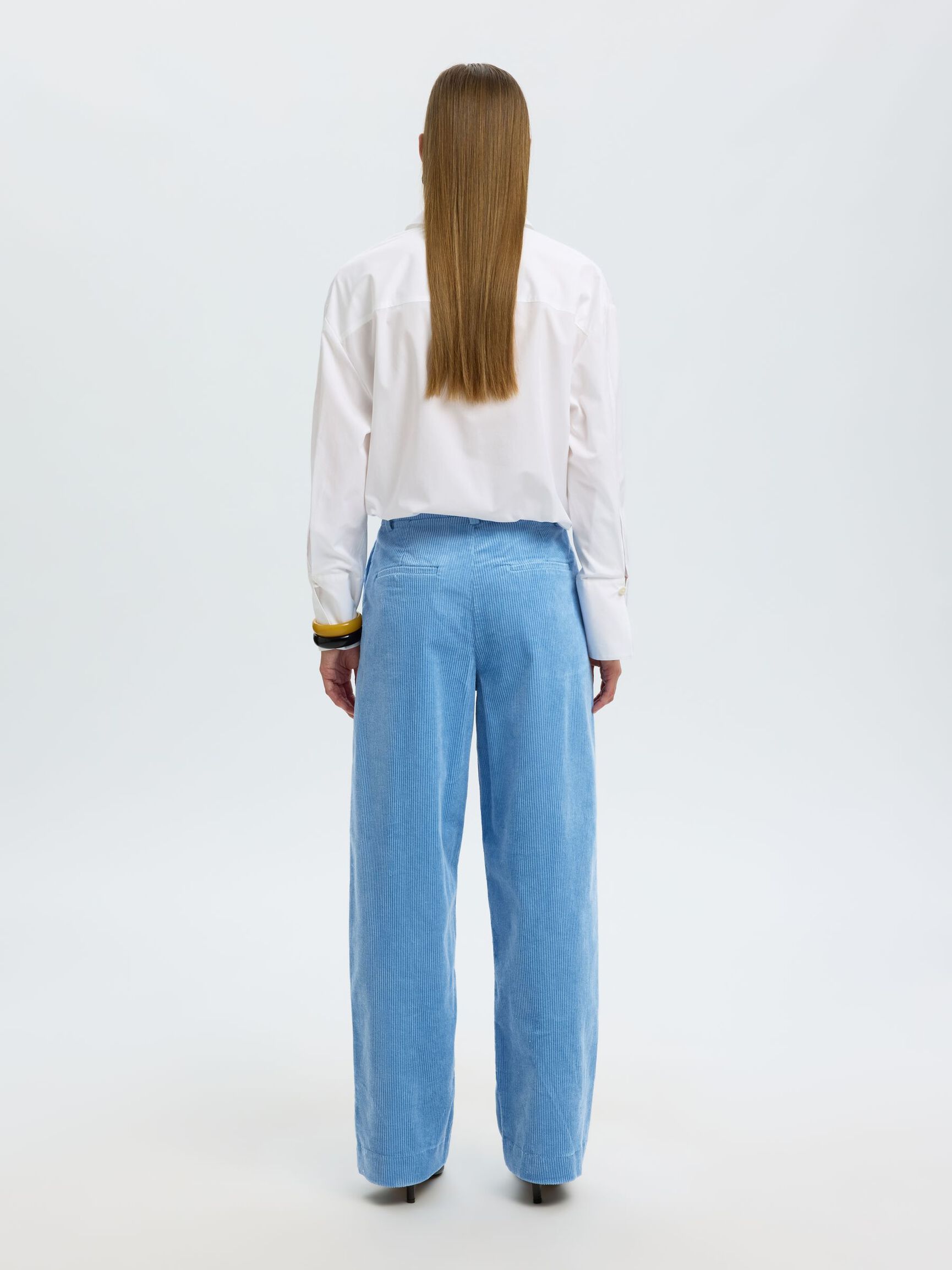 RELAXED FIT CORDUROY TROUSERS, Blissful Blue, highres