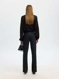 GENNEMSIGTIG LANGÆRMET SKJORTE, Black, highres