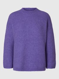 OVERSIZED ULDBLANDING STRIKTRØJE, Paisley Purple, highres