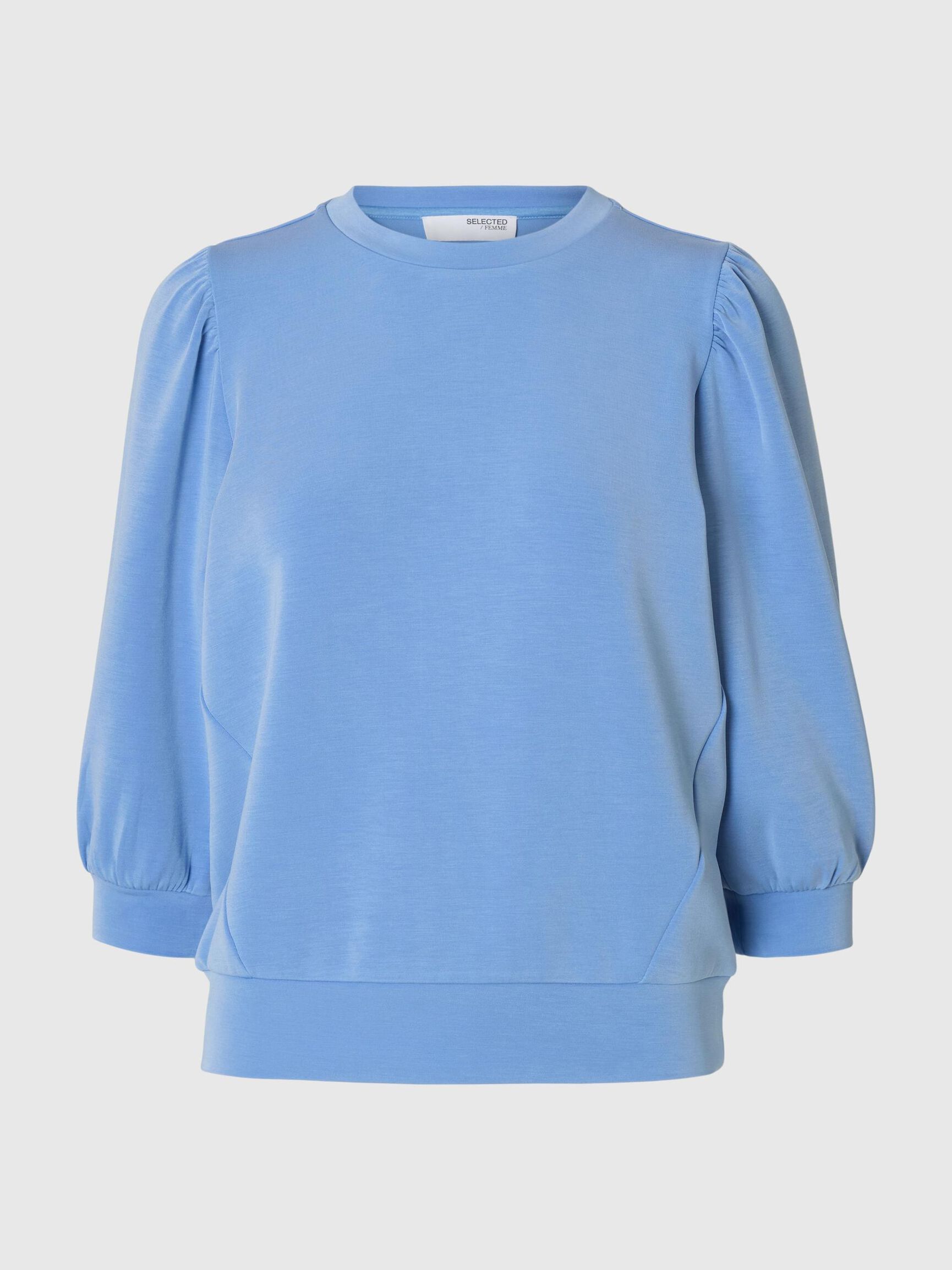 PUFF SLEEVE SWEATSHIRT, Cornflower Blue, highres