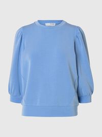 PUFF SLEEVE SWEATSHIRT, Cornflower Blue, highres