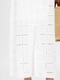 COTTON MAXI SKIRT, Bright White, highres