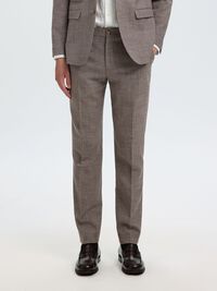 SLIM FIT SUIT TROUSERS, Dark Sand Melange, highres