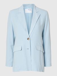 VISCOSE BLEND RELAXED BLAZER, Cashmere Blue, highres
