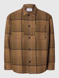 CHECKED OVERSHIRT, Chocolate Torte, highres