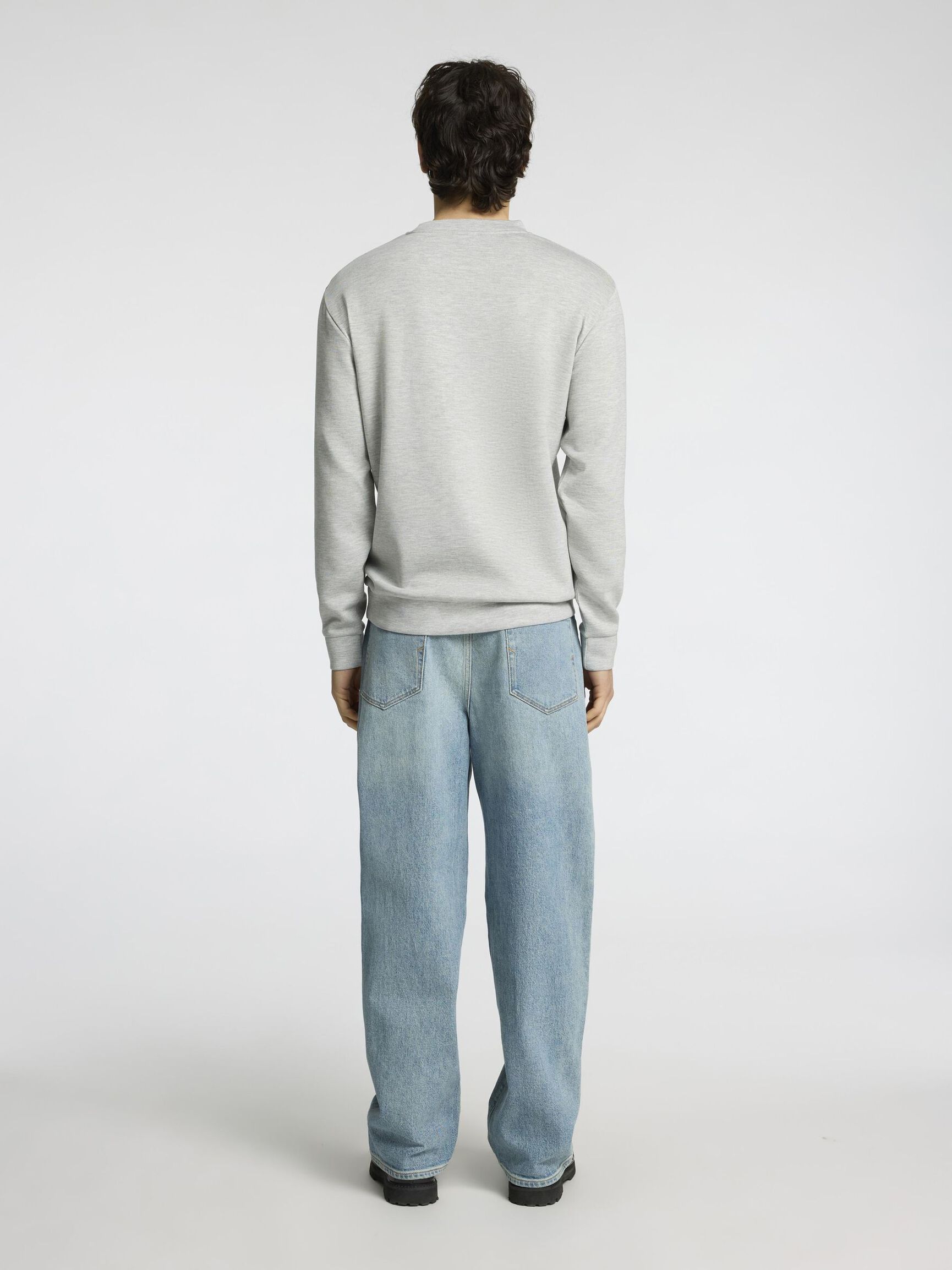 VISCOSE BLEND SWEATSHIRT, Light Grey Melange, highres