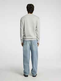 VISCOSE BLEND SWEATSHIRT, Light Grey Melange, highres