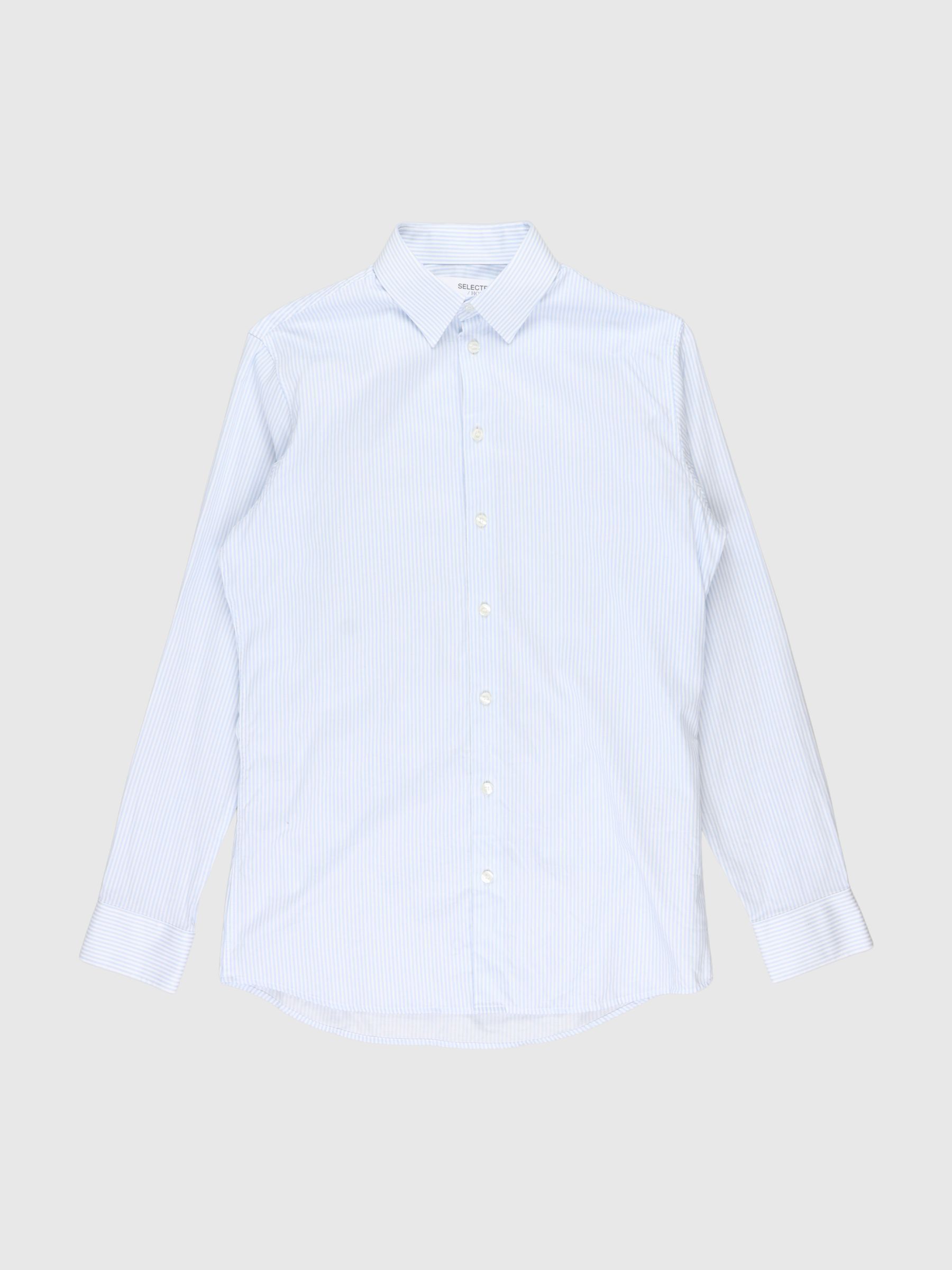 LONG SLEEVED STRIPED SLIM FIT FORMAL SHIRT, Skyway, highres