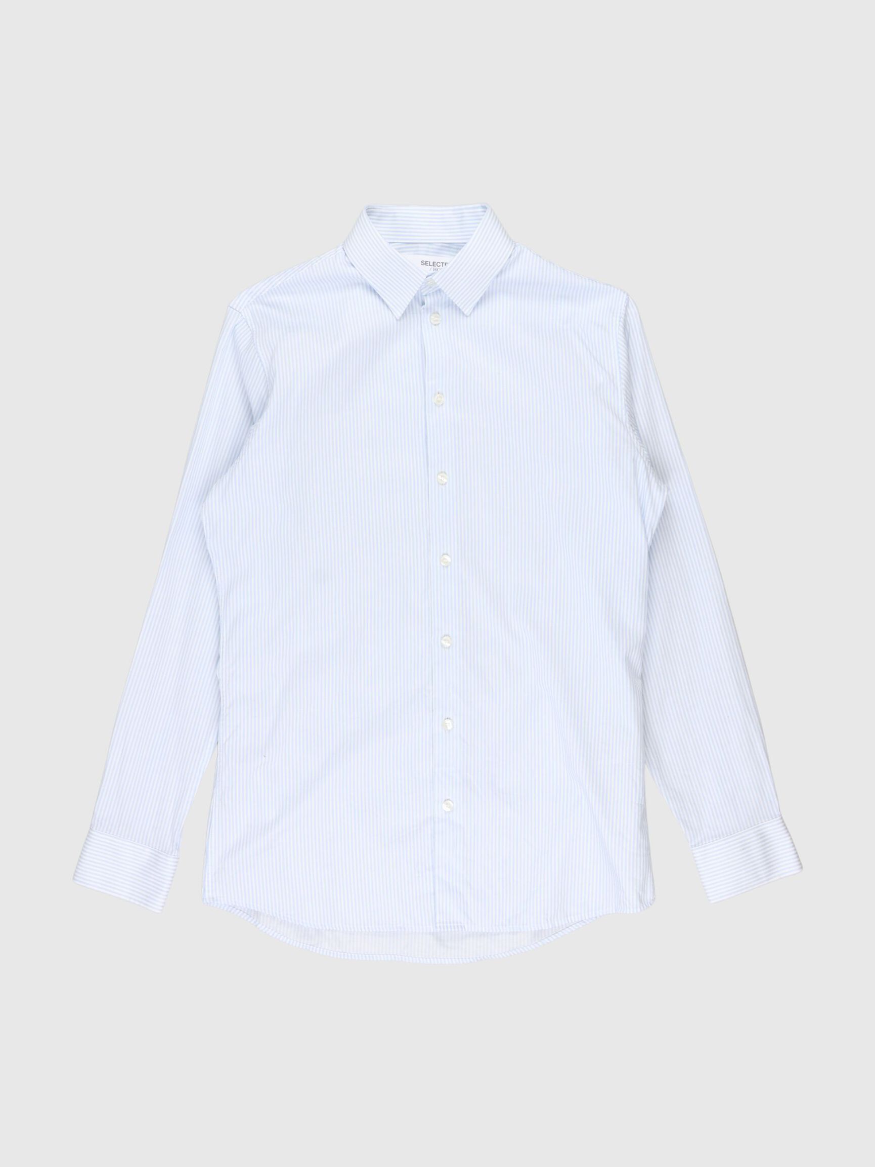 LONG SLEEVED STRIPED SLIM FIT FORMAL SHIRT, Skyway, highres