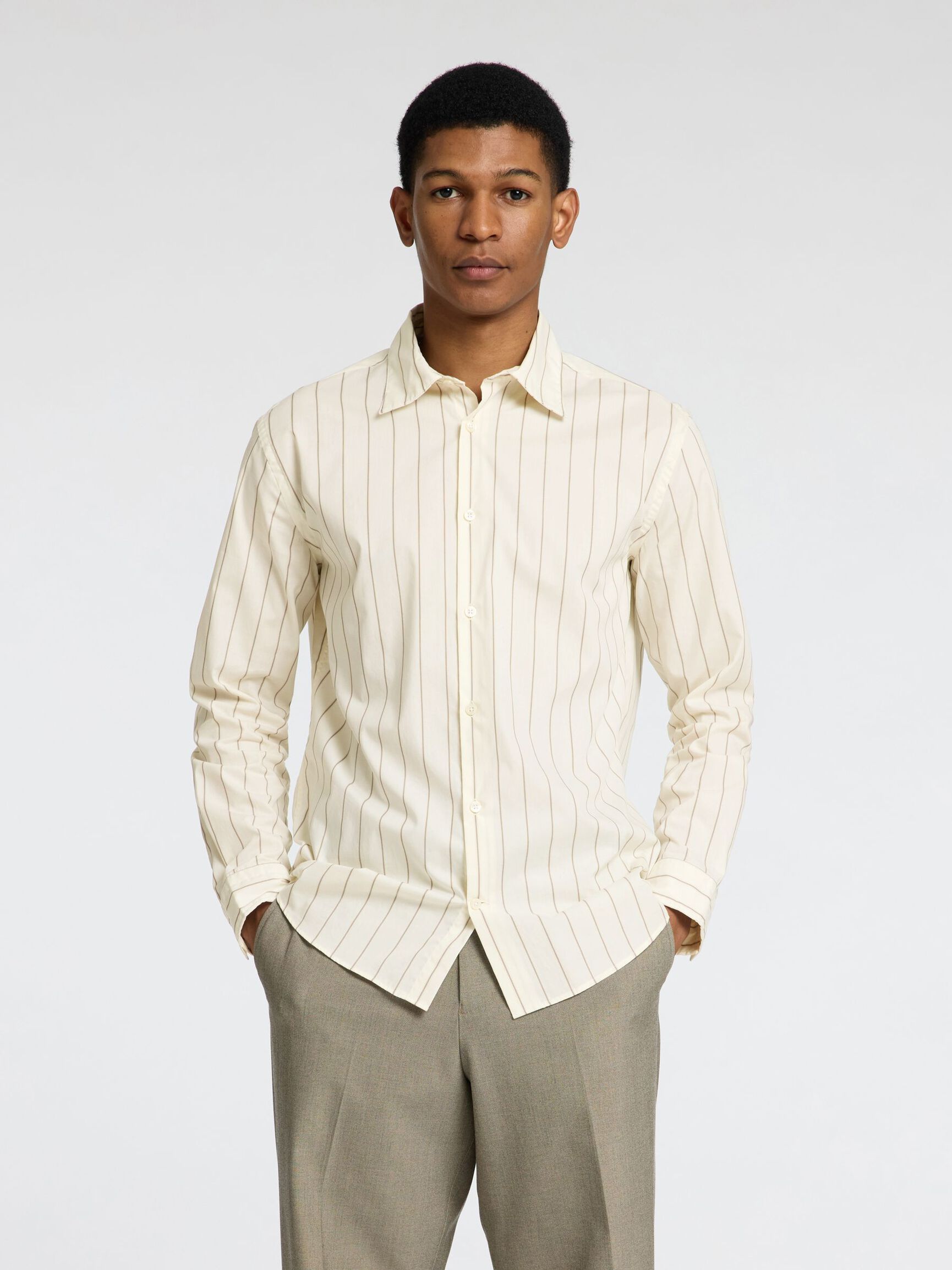 REGULAR FIT SKJORTE, Egret, highres