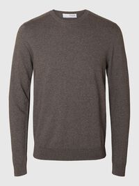 LONG-SLEEVED KNITTED JUMPER, Morel, highres