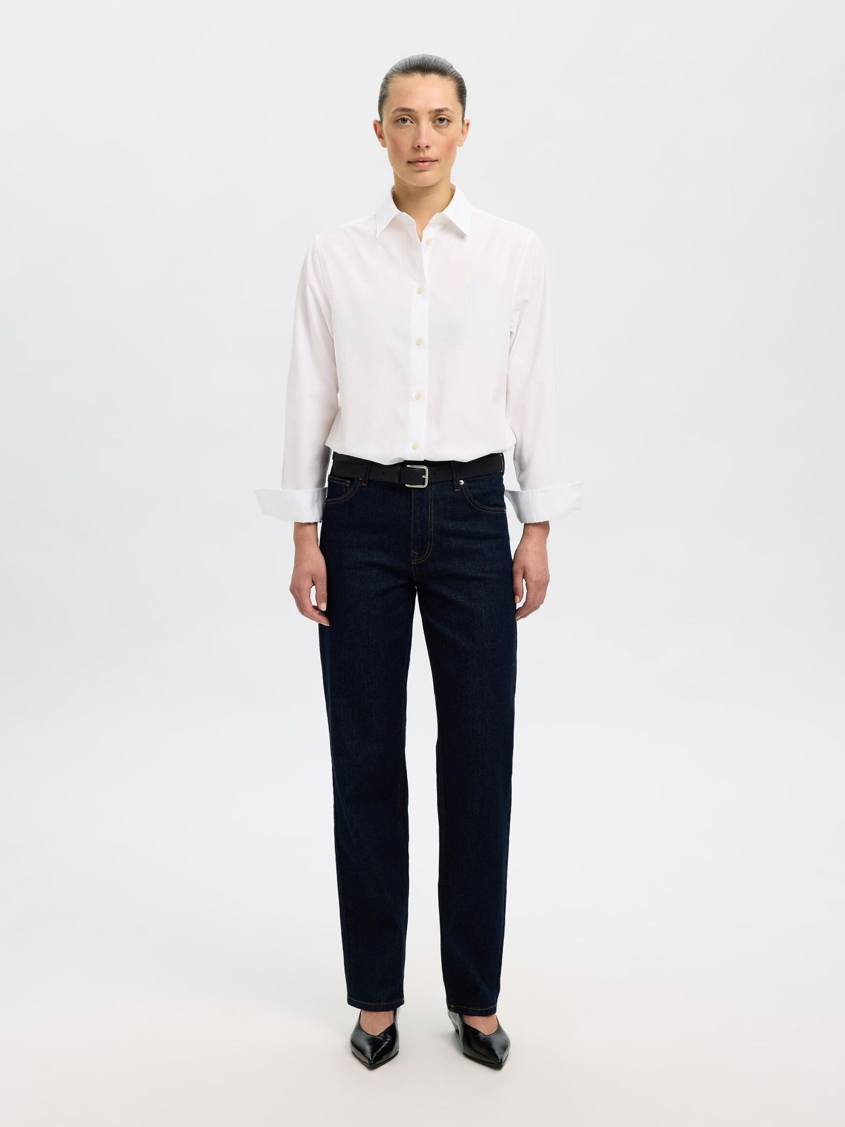 COTTON RELAXED FIT SHIRT, Bright White, highres