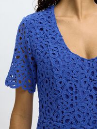 CROCHET STYLE MAXI DRESS, Dazzling Blue, highres