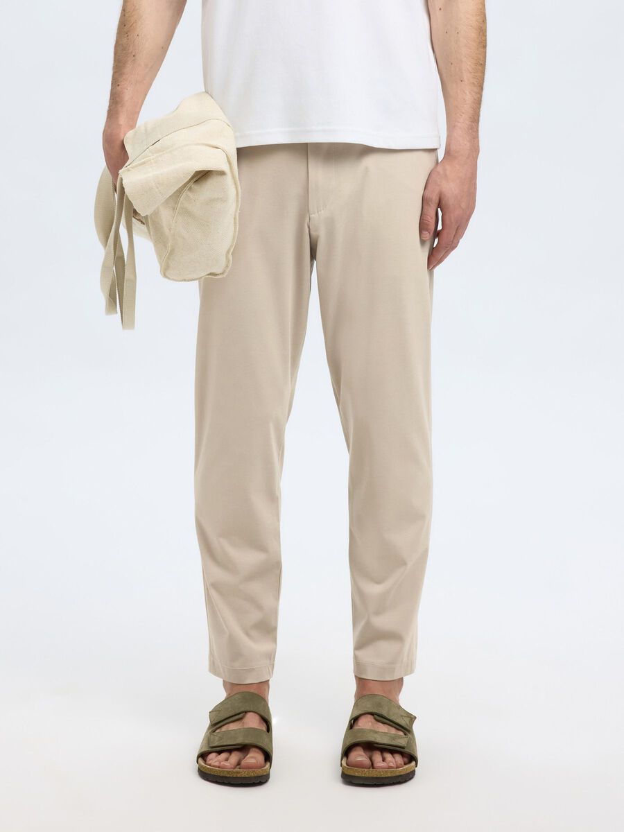 Selected SLIM FIT TAPERED TROUSERS, Pure Cashmere, highres - 16099820_PureCashmere_003.jpg