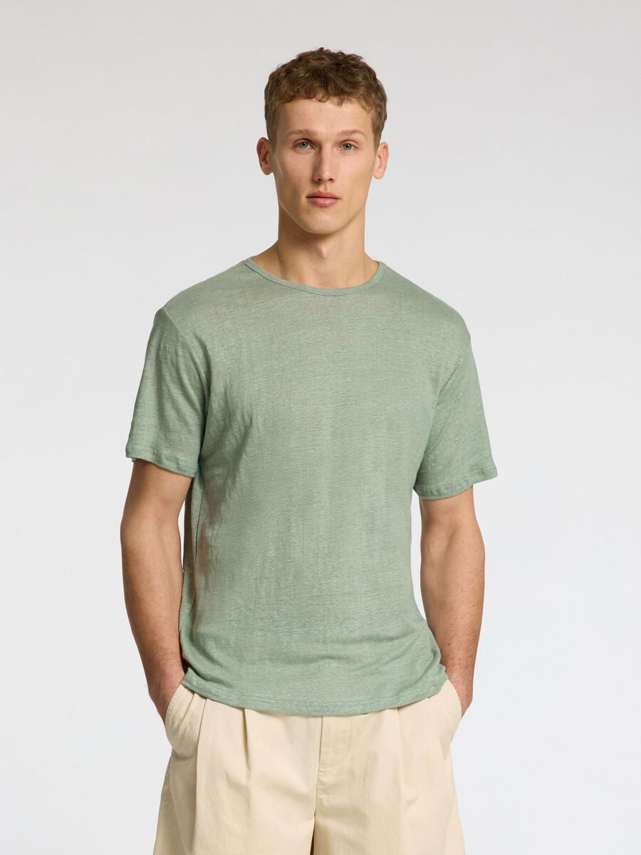 Selected LEINEN T-SHIRT, Iceberg Green, highres - 16089504_IcebergGreen_003.jpg