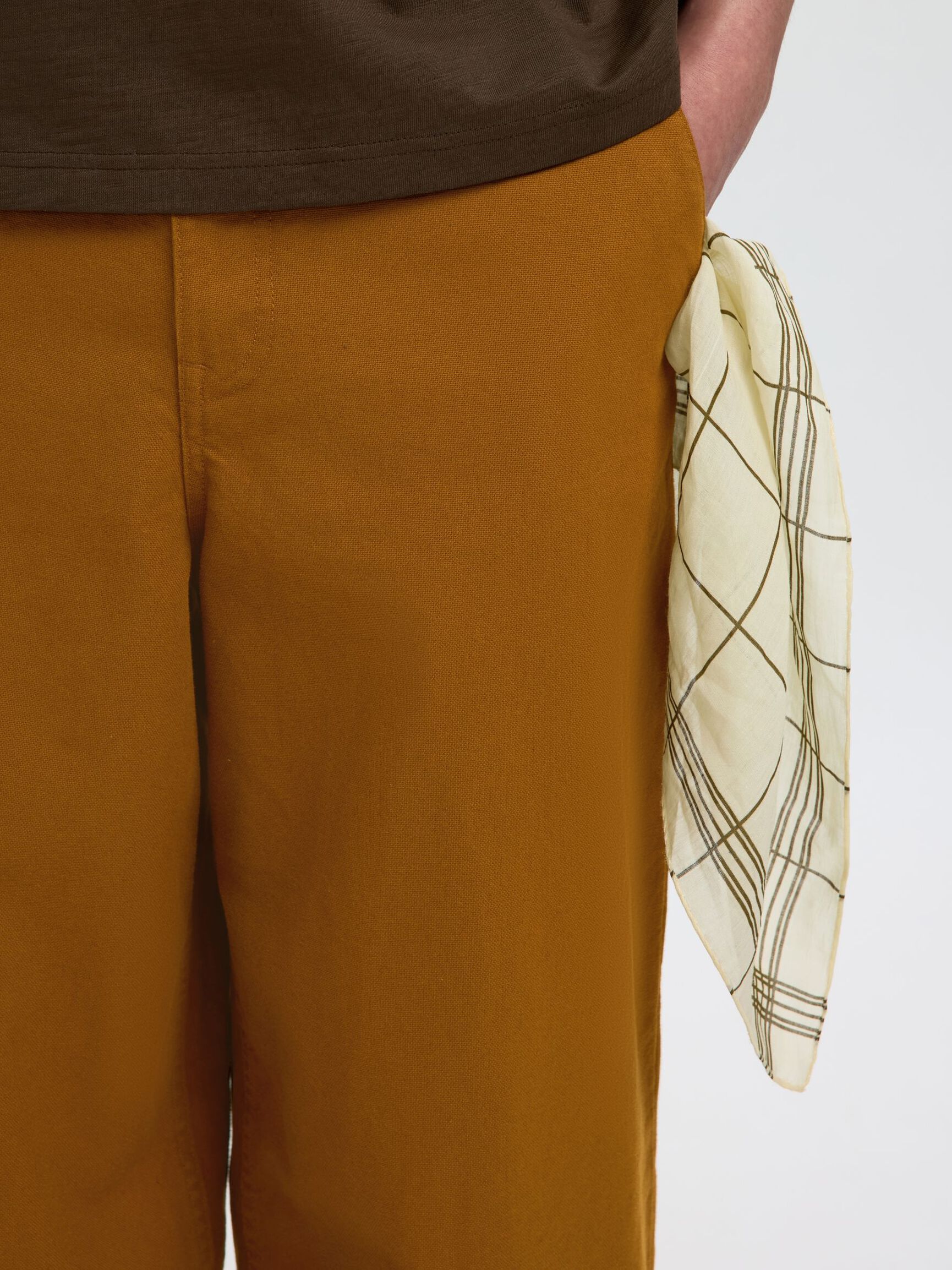 LINEN BLEND BARREL FIT TROUSERS, Monks Robe, highres
