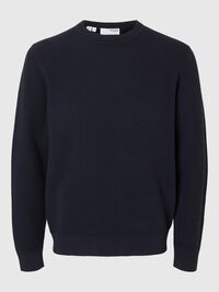 100% KATOEN PULLOVER MET RONDE HALS, Dark Sapphire, highres