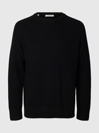 KATOENEN GEBREIDE TRUI, Black, highres