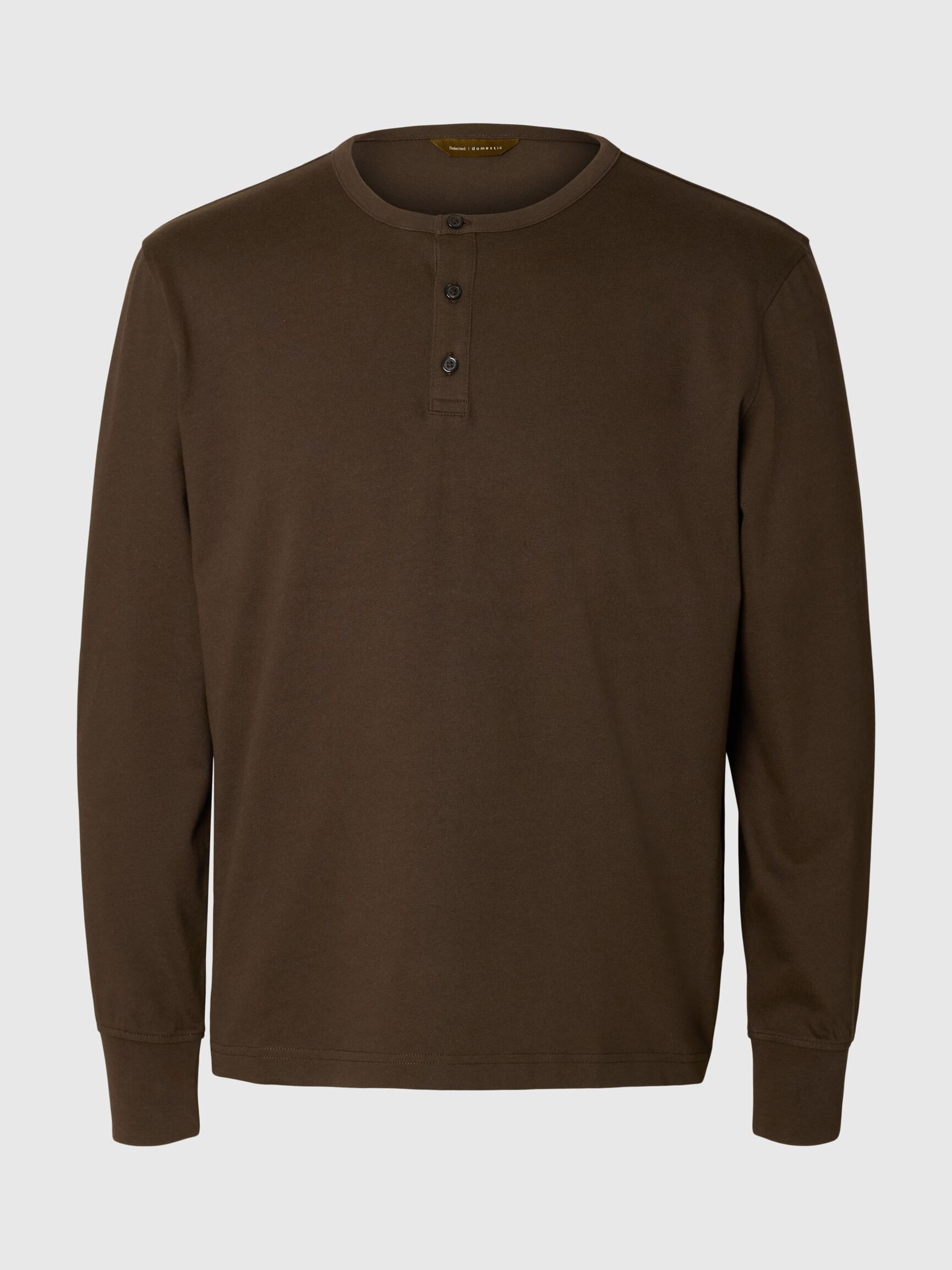 LANGE MOUWEN T-SHIRT, Turkish Coffee, highres