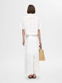 COTTON MAXI SKIRT, Bright White, highres