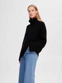 OVERSIZE GROBSTRICKPULLOVER, Black, highres
