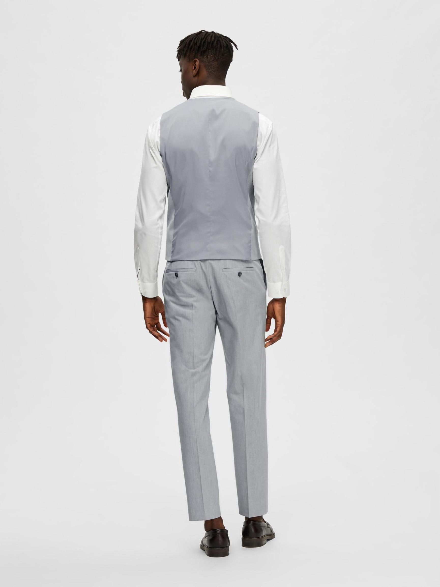 VISKOSEMIX SLIM FIT WESTE, Light Grey Melange, highres