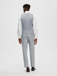 COUPE SLIM EN VISCOSE MÉLANGÉE GILET, Light Grey Melange, highres