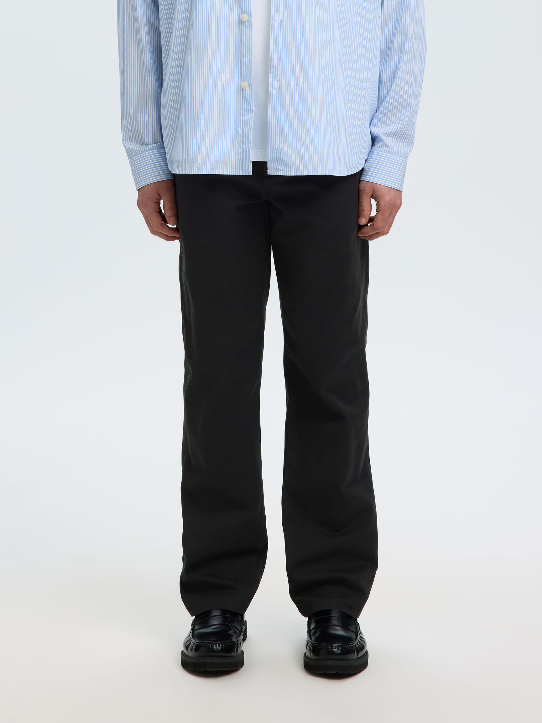 STRAIGHT FIT CHINOS, Black, highres