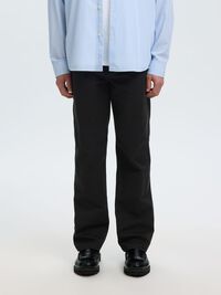 STRAIGHT FIT CHINOS, Black, highres