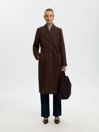 WOOL BLEND LONG COAT, Delicioso, highres