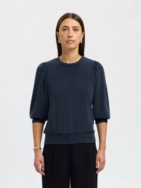 PUFF SLEEVE SWEATSHIRT, Dark Sapphire, highres