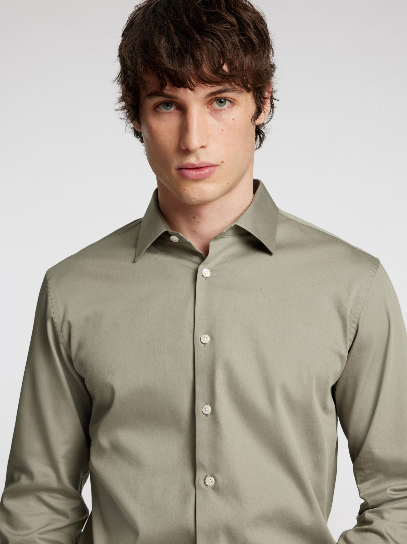 SLIM FIT SKJORTE, Vetiver, highres