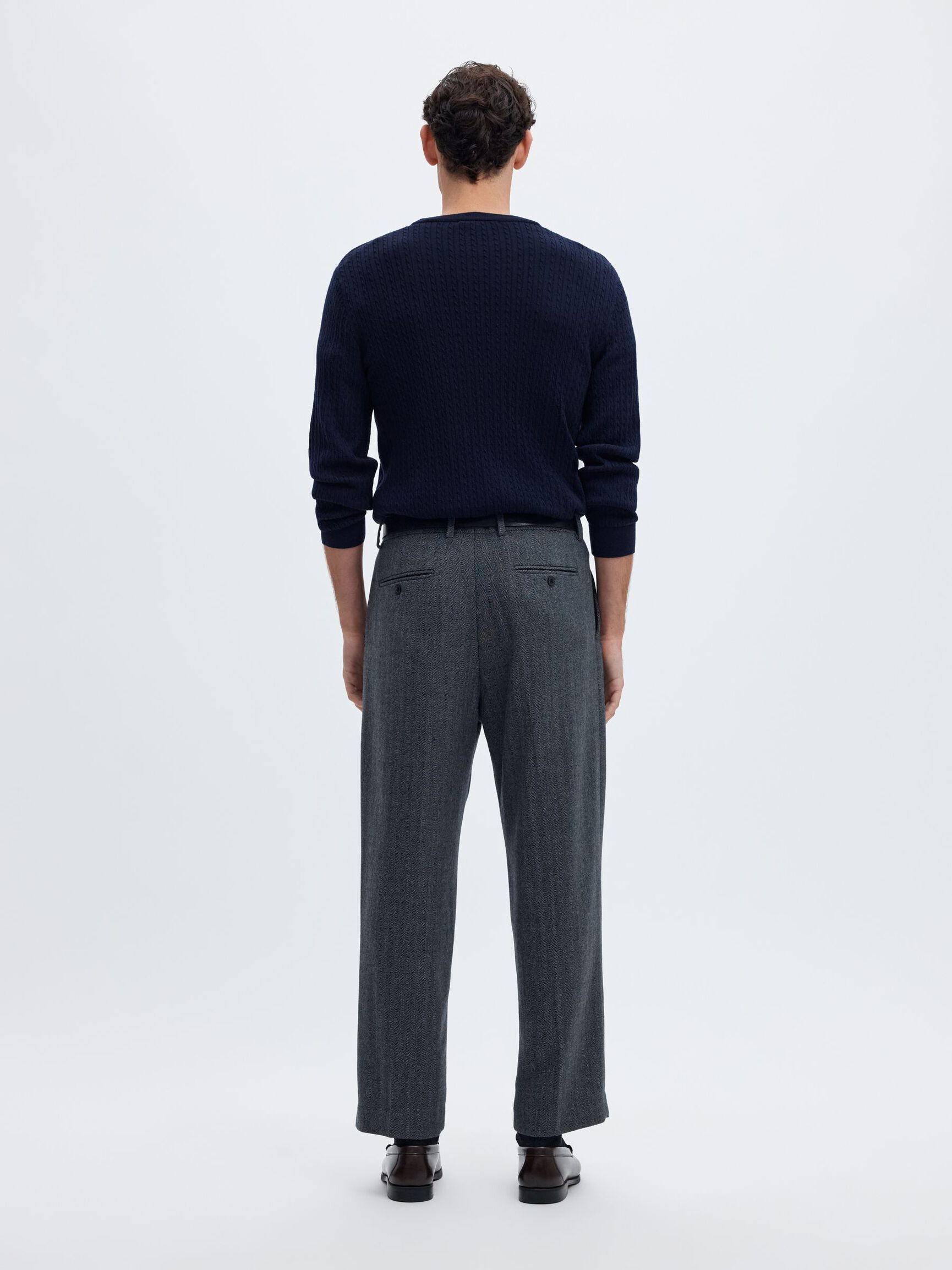 SWETER Z DZIANINY, Navy Blazer, highres