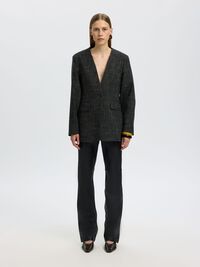 WOOL BLEND BLAZER, Dark Grey, highres