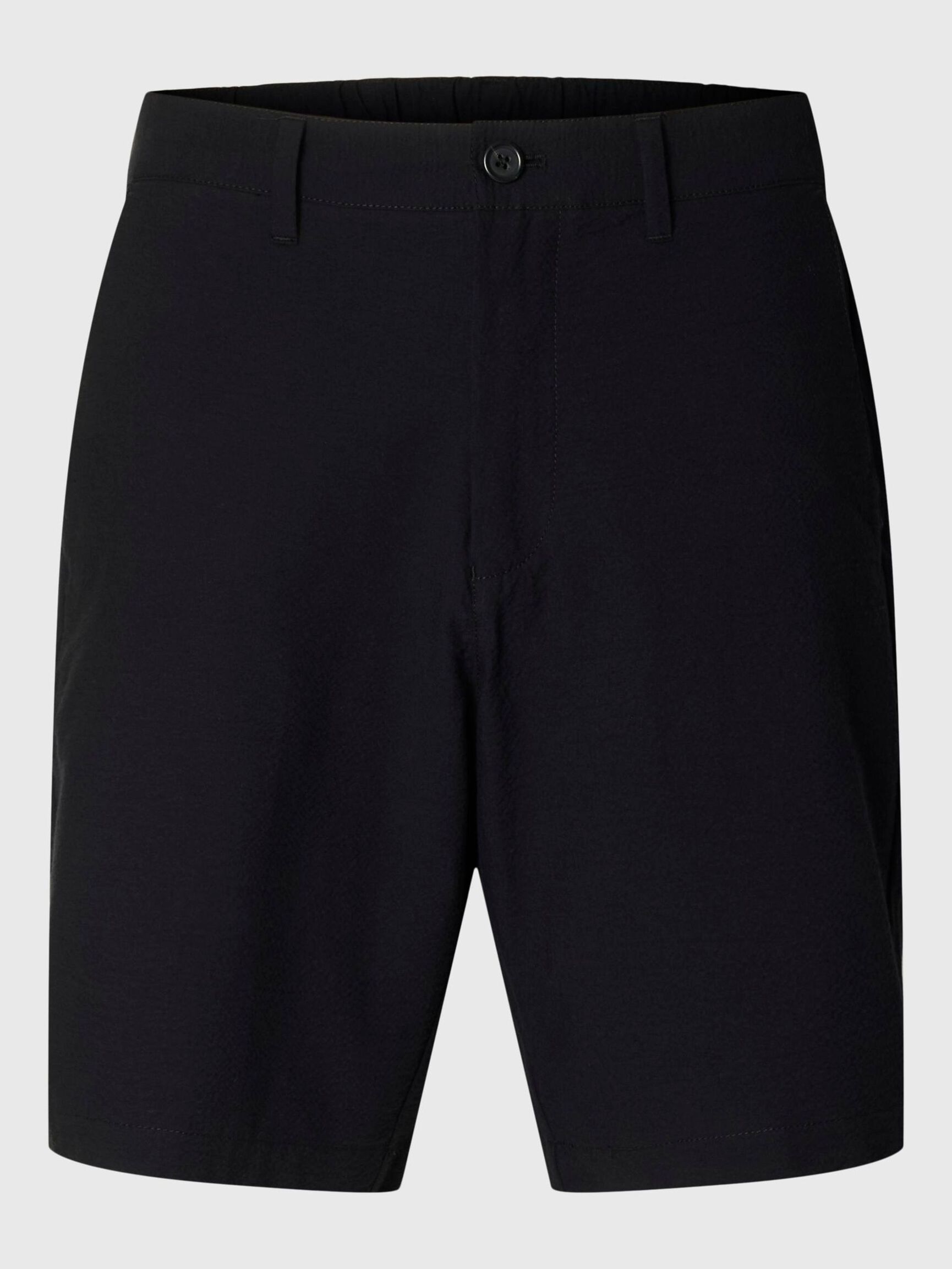 SEERSUCKER SHORTS, Black, highres