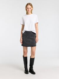 GLITZER JEANSROCK, Black Denim, highres