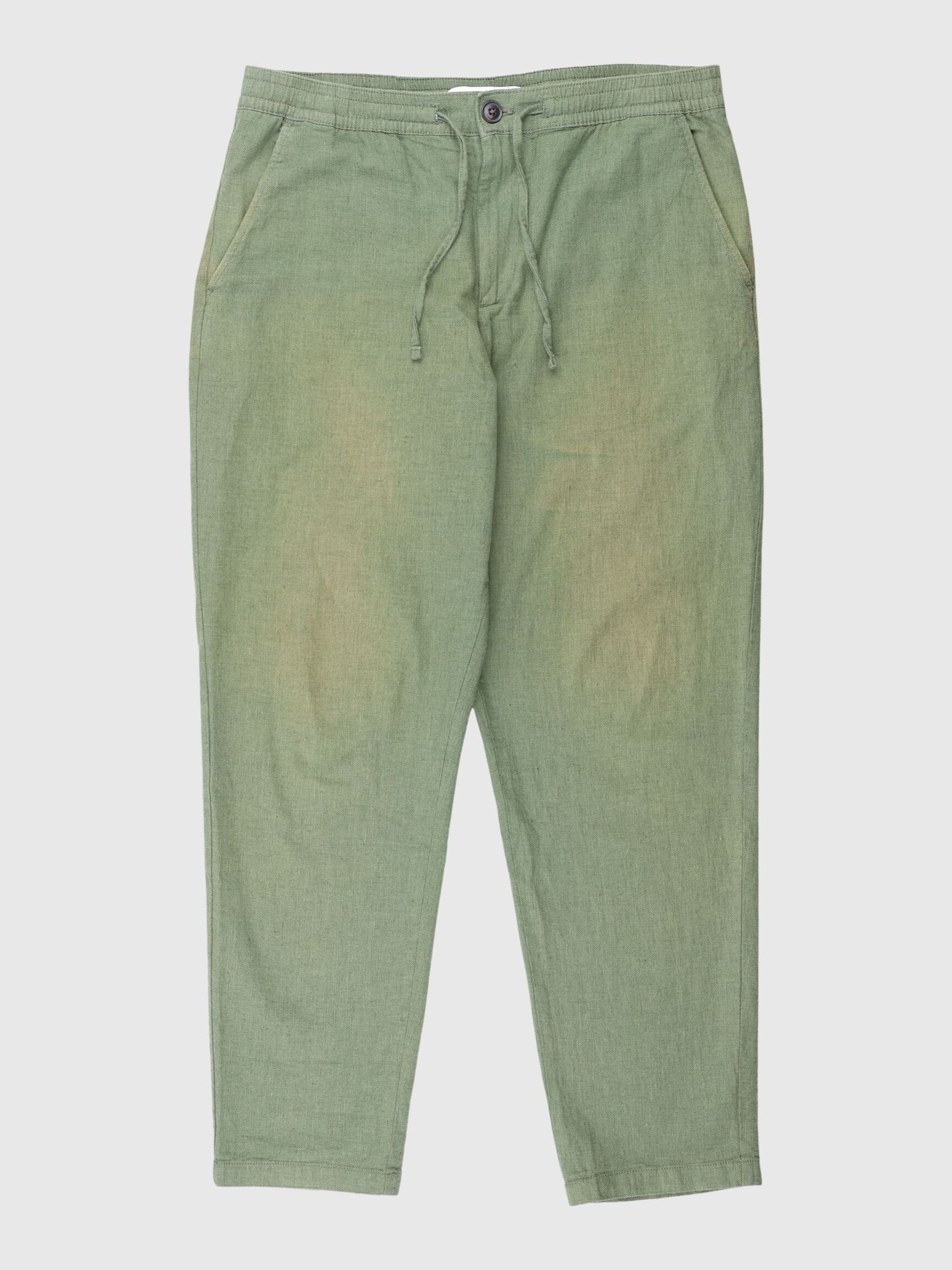 LINEN BLEND TROUSERS, Olivine, highres
