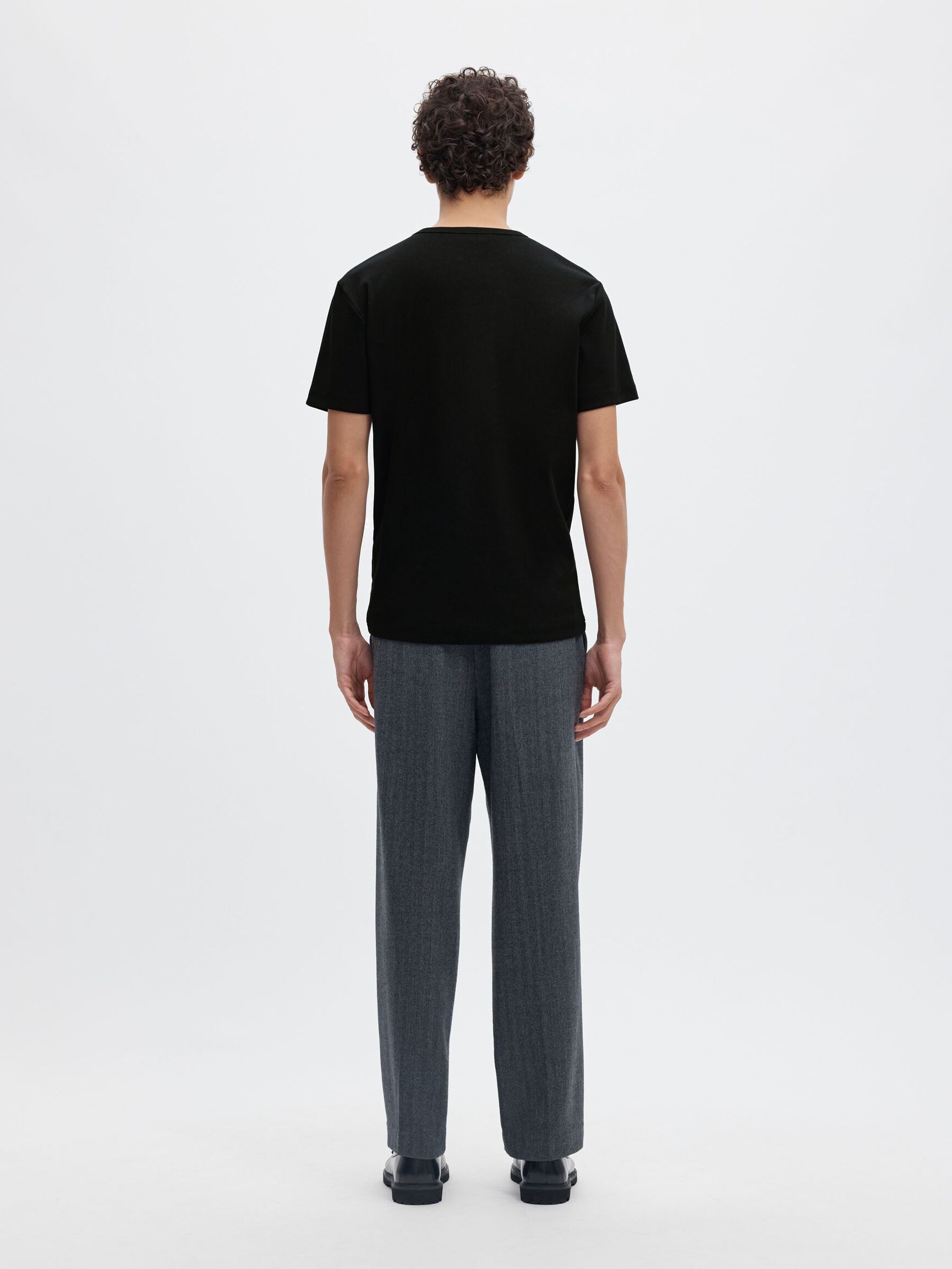 GEKNÖPFTES RIPP T-SHIRT, Black, highres