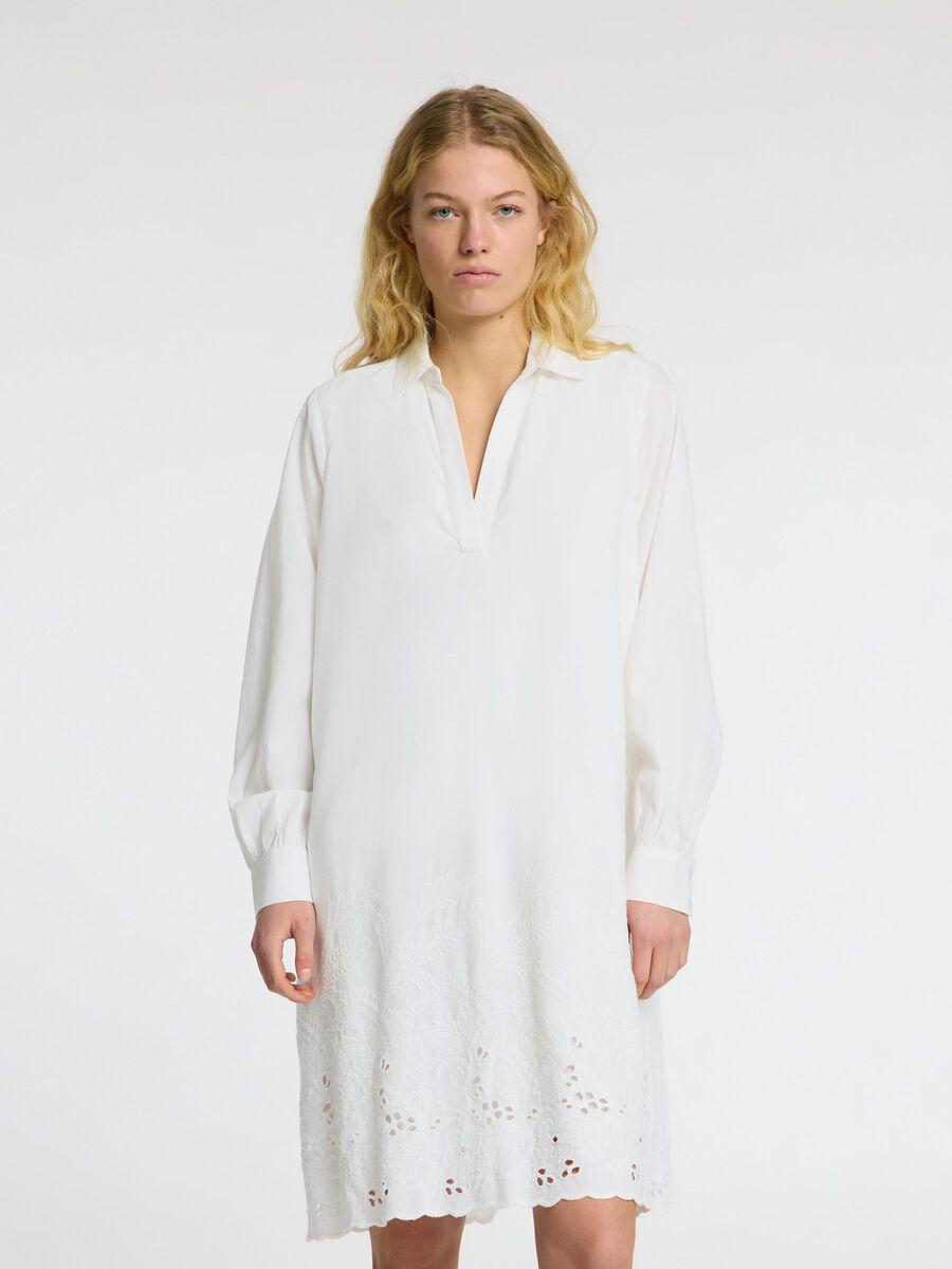 Selected BRODERIE ANGLAISE MINI DRESS, Bright White, highres - 16096440_BrightWhite_003.jpg