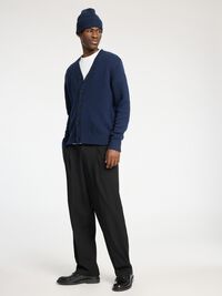 RELAXED FIT WOLLGEMISCH STRICKJACKE, Sky Captain, highres
