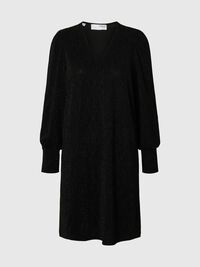 GLITTERY MINI DRESS, Black, highres