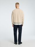 Selected 100% COTTON CREWNECK JUMPER, Oatmeal, highres - 16095628_Oatmeal_1142497_004.jpg