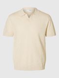 Selected CROCHET STYLE KNITTED POLO SHIRT, Egret, highres - 16097572_Egret_001.jpg
