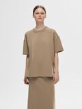Selected MOCK NECK T-SHIRT, Greige, highres - 16092897_Greige_003.jpg