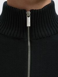 HALF-ZIP PULLOVER, Black, highres
