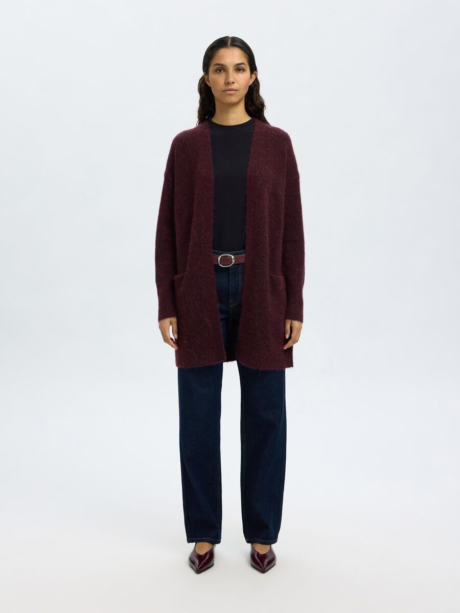 Selected LONG KNITTED CARDIGAN, Fig, highres - 16085216_Fig_943683_003.jpg