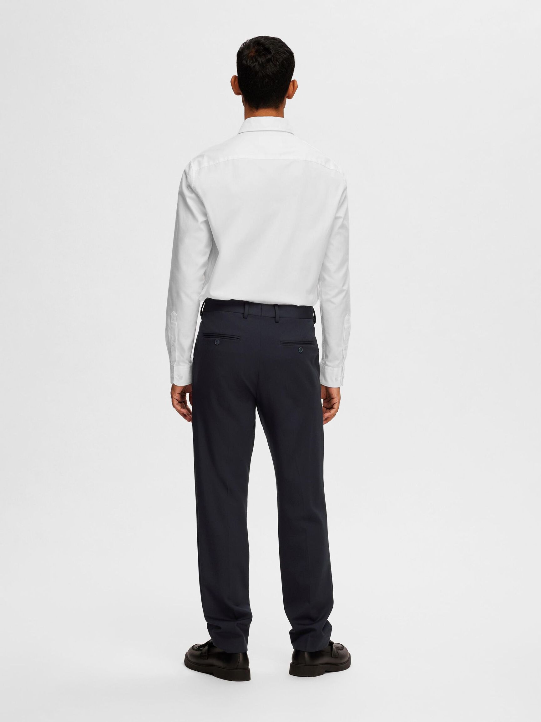 VISCOSE BLEND SLIM FIT SUIT TROUSERS, Navy Blazer, highres