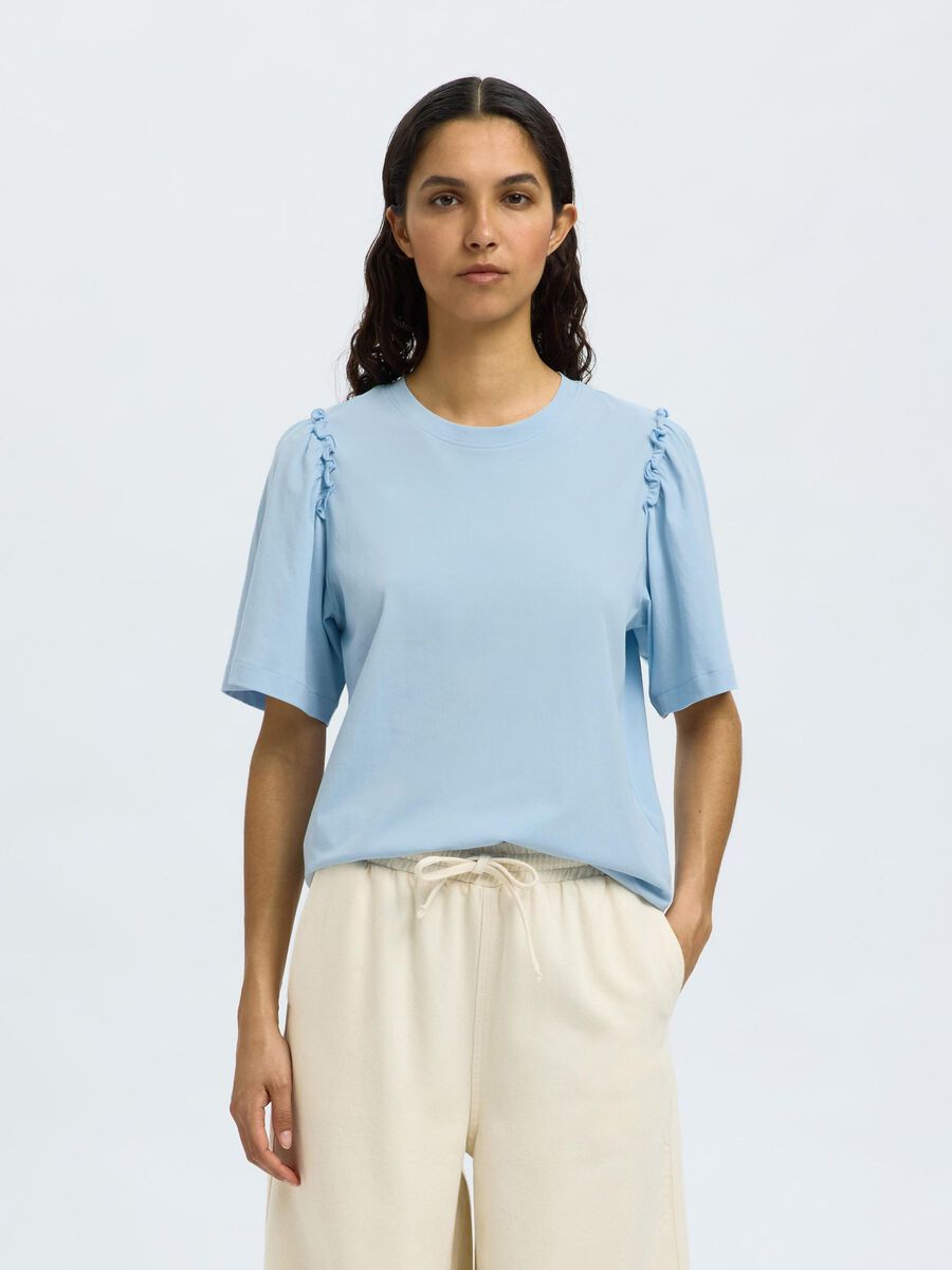 Selected GERÜSCHTES BAUMWOLL T-SHIRT, Cashmere Blue, highres - 16093306_CashmereBlue_003.jpg