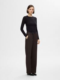 TAILORED WIDE LEG BROEK, Coffee Bean, highres